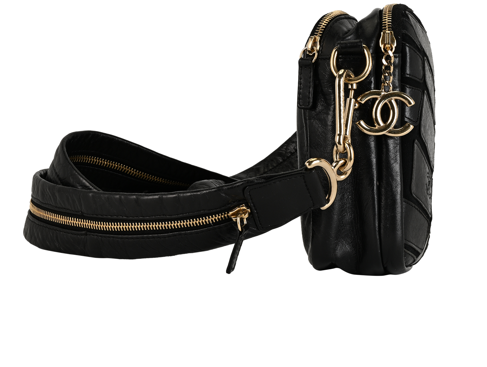 CC Messenger Bag, &pound;850, Handbags, Black, Leather, Side view